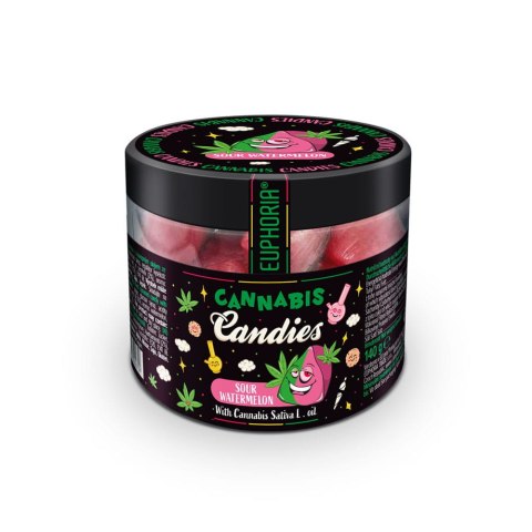 Cukierki konopne - arbuzowe, Sour Watermelon 140g Euphoria Cukierki konopne - arbuzowe, Sour Watermelon 140g Euphoria