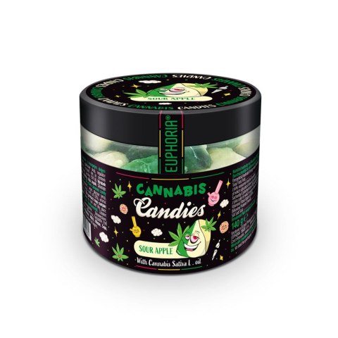 Cukierki konopne - jabłkowe, Sour Apple 140g Euphoria Cukierki konopne - jabłkowe, Sour Apple 140g Euphoria