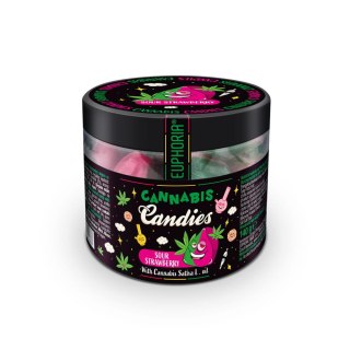 Cukierki konopne - truskawkowe, Sour Strawberry 140g Euphoria