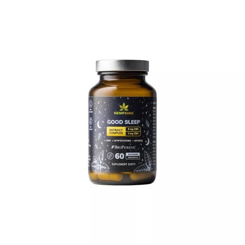 Kapsułki na sen Good Sleep - 5mg CBD, 3mg CBN w kapsułce Extract Complex - 60 kapsułek - HEMPKING Kapsułki na sen Good Sleep - 5mg CBD, 3mg CBN w kapsułce Extract Complex - 60 kapsułek - HEMPKING
