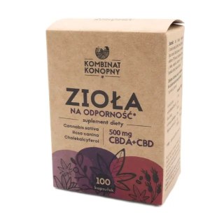 Zioła na odporność - Kombinat Konopny - 100 kapsułek, 500 mg CBDA+CBD