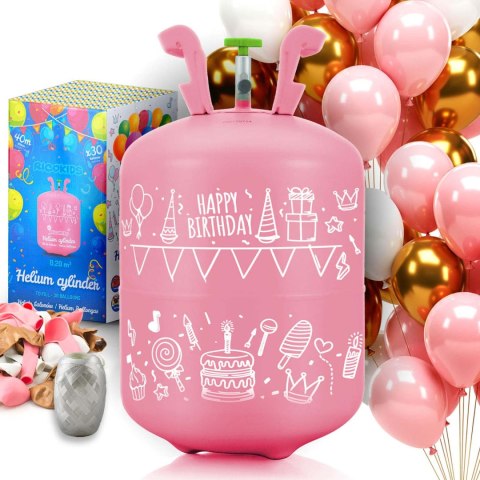 Butla z helem 0,20 m3 z balonami i wstążką Ricokids Butla z helem 0,20 m3 z balonami i wstążką Ricokids