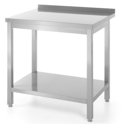 Stół blat roboczy do kuchni stalowy przyścienny z rantem i półką 80x60cm - Hendi 811450 Stół blat roboczy do kuchni stalowy przyścienny z rantem i półką 80x60cm - Hendi 811450
