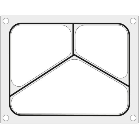 Matryca forma do zgrzewarek MCS na tackę trójdzielną 227x178 mm - Hendi 805480 Matryca forma do zgrzewarek MCS na tackę trójdzielną 227x178 mm - Hendi 805480