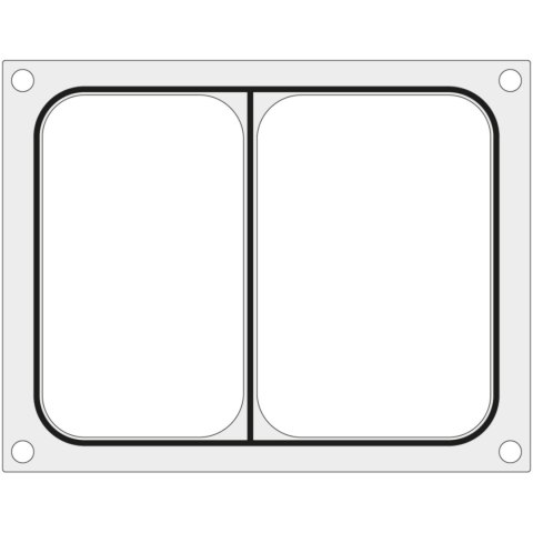 Matryca forma do zgrzewarki Duni DF10 na tackę dwudzielną 227x178 mm - Hendi 805800 Matryca forma do zgrzewarki Duni DF10 na tackę dwudzielną 227x178 mm - Hendi 805800
