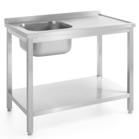 Stół blat roboczy gastronomiczny przyścienny ze zlewem i półką skręcany 100x70x85 cm LEWY - Hendi 812945 Stół blat roboczy gastronomiczny przyścienny ze zlewem i półką skręcany 100x70x85 cm LEWY - Hendi 812945