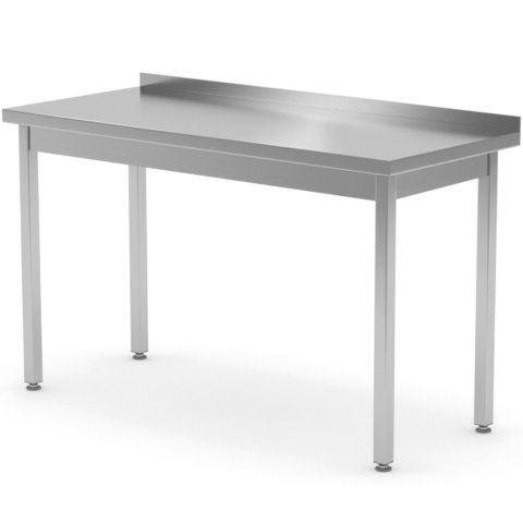 Stół blat roboczy stalowy przyścienny z rantem 140x70x85 cm - Hendi 812693 Stół blat roboczy stalowy przyścienny z rantem 140x70x85 cm - Hendi 812693