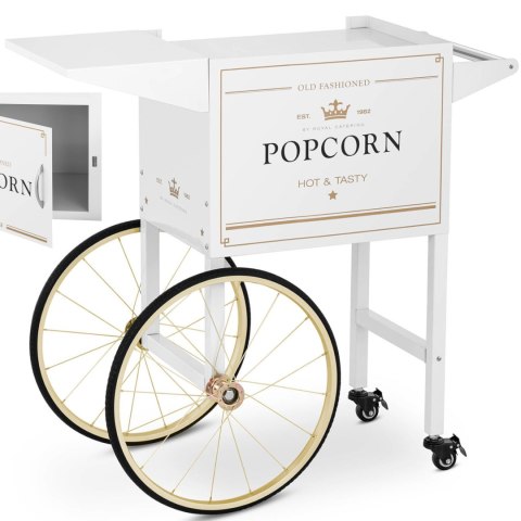 Wózek podstawa do maszyny do popcornu z szafką retro 51 x 37 cm - biało-złoty Wózek podstawa do maszyny do popcornu z szafką retro 51 x 37 cm - biało-złoty