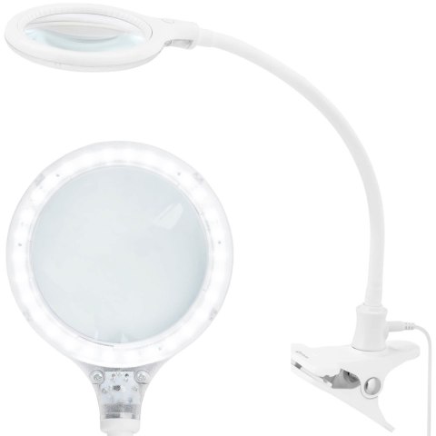 Lampa kosmetyczna warsztatowa powiększająca 5 dioptrii 30x LED śr. 125 mm Lampa kosmetyczna warsztatowa powiększająca 5 dioptrii 30x LED śr. 125 mm