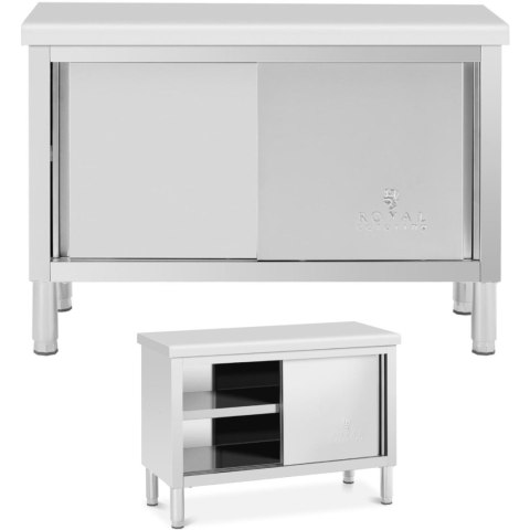 Stół gastronomiczny z szafką z drzwiami suwanymi STAL 120 x 50 cm do 390 kg Stół gastronomiczny z szafką z drzwiami suwanymi STAL 120 x 50 cm do 390 kg