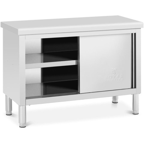 Stół gastronomiczny z szafką z drzwiami suwanymi STAL 120 x 50 cm do 390 kg Stół gastronomiczny z szafką z drzwiami suwanymi STAL 120 x 50 cm do 390 kg