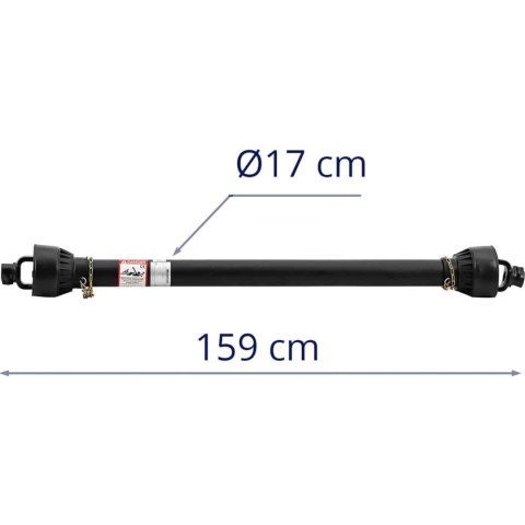 Wałek wał przekaźnika mocy przegubowo teleskopowy 160-235 cm 1 3/8'' 6 zębów Wałek wał przekaźnika mocy przegubowo teleskopowy 160-235 cm 1 3/8'' 6 zębów