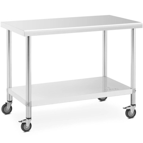 Stół metalowy gastronomiczny na kółkach z półką STAL 60 x 120 cm Stół metalowy gastronomiczny na kółkach z półką STAL 60 x 120 cm