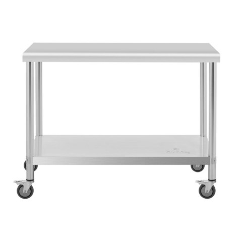 Stół metalowy gastronomiczny na kółkach z półką STAL 60 x 120 cm Stół metalowy gastronomiczny na kółkach z półką STAL 60 x 120 cm