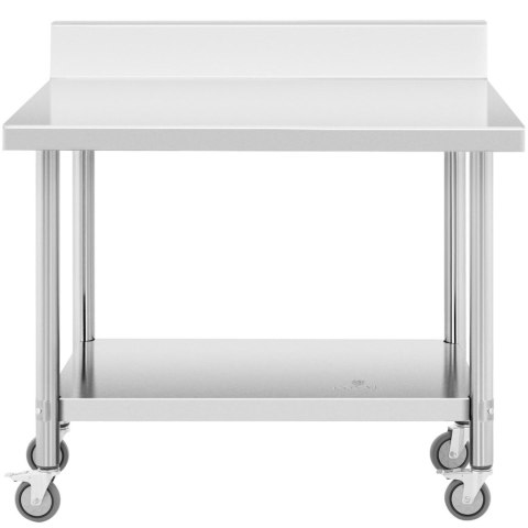 Stół metalowy gastronomiczny na kółkach z półką i rantem STAL 70 x 100 cm Stół metalowy gastronomiczny na kółkach z półką i rantem STAL 70 x 100 cm