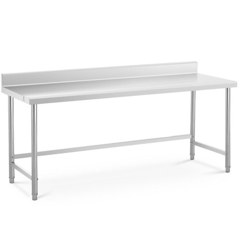 Stół blat roboczy stalowy nierdzewny przyścienny z rantem 200x70cm Stół blat roboczy stalowy nierdzewny przyścienny z rantem 200x70cm