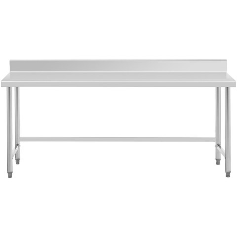 Stół blat roboczy stalowy nierdzewny przyścienny z rantem 200x70cm Stół blat roboczy stalowy nierdzewny przyścienny z rantem 200x70cm