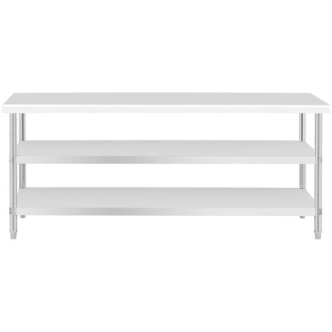 Stół do kuchni z 2 półkami stalowy nierdzewny 200 x 70cm Stół do kuchni z 2 półkami stalowy nierdzewny 200 x 70cm