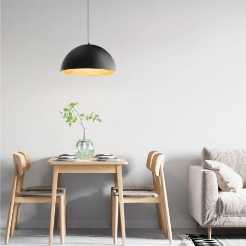 Lampa wisząca nowoczesna 1 punktowa kształt kopuły - czarno złota Lampa wisząca nowoczesna 1 punktowa kształt kopuły - czarno złota