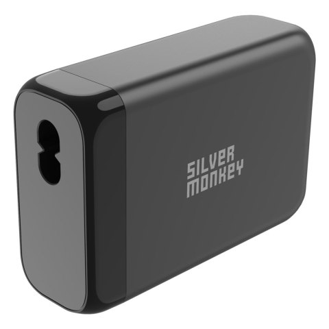 Ładowarka sieciowa GaN 130W z kablem zasilającym 3xUSB-C PD USB-A QC 3.0 czarna Ładowarka sieciowa GaN 130W z kablem zasilającym 3xUSB-C PD USB-A QC 3.0 czarna