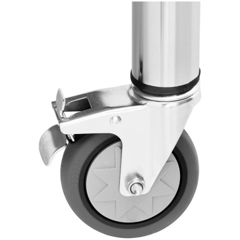 Stół blat roboczy przyścienny z rantem na kółkach 1 półka 120 x 60 cm do 158 kg Stół blat roboczy przyścienny z rantem na kółkach 1 półka 120 x 60 cm do 158 kg