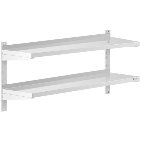 Półka ścienna wisząca gastronomiczna podwójna z regulacją STAL 120 x 40 cm Półka ścienna wisząca gastronomiczna podwójna z regulacją STAL 120 x 40 cm