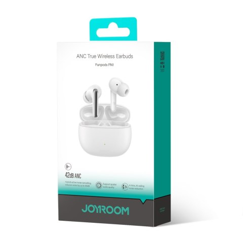 Słuchawki bezprzewodowe douszne TWS Bluetooth 5.4 ANC ENC - białe