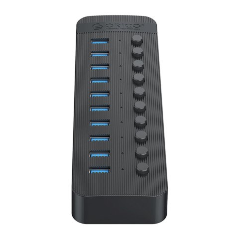 Hub CT2U3-10AB z włącznikami 10x USB-A - czarny Hub CT2U3-10AB z włącznikami 10x USB-A - czarny