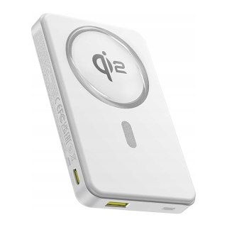 Powerbank Airpow II 10000mAh Qi2 MagSafe 22.5W z kablem USB-C 20V 3A 30cm - biały