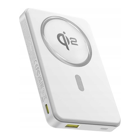 Powerbank Airpow II 10000mAh Qi2 MagSafe 22.5W z kablem USB-C 20V 3A 30cm - biały Powerbank Airpow II 10000mAh Qi2 MagSafe 22.5W z kablem USB-C 20V 3A 30cm - biały